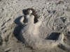 Nixe aus Sand am Strand von Ahrenshoop
